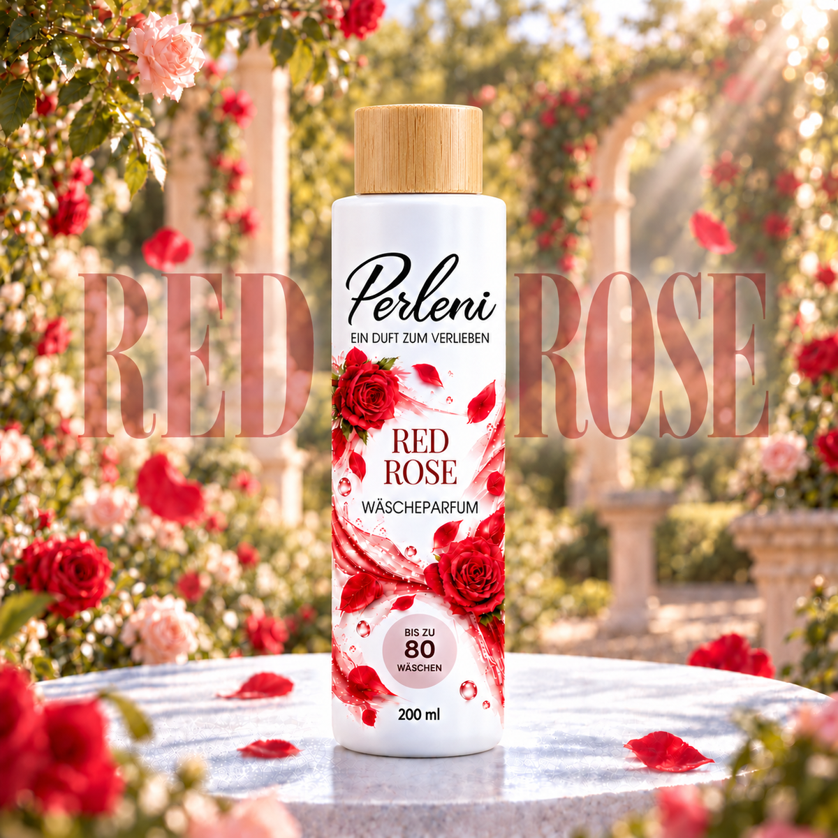 Red Rose – Wäscheparfum 200 ml mit Bambusdeckel